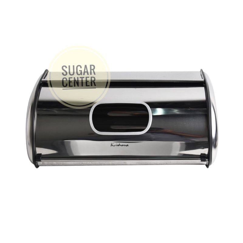 Krishome Tempat Roti Silver/Tempat Roti Stainless Steel/Tempat Roti Model Roll/Bread Box Rect Silver