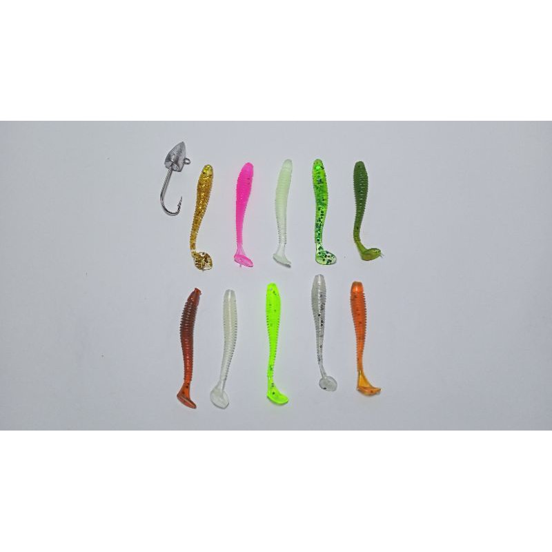 (10 pcs) Umpan Pancing Soft Lure Cacing Hengjia Fishing Lure