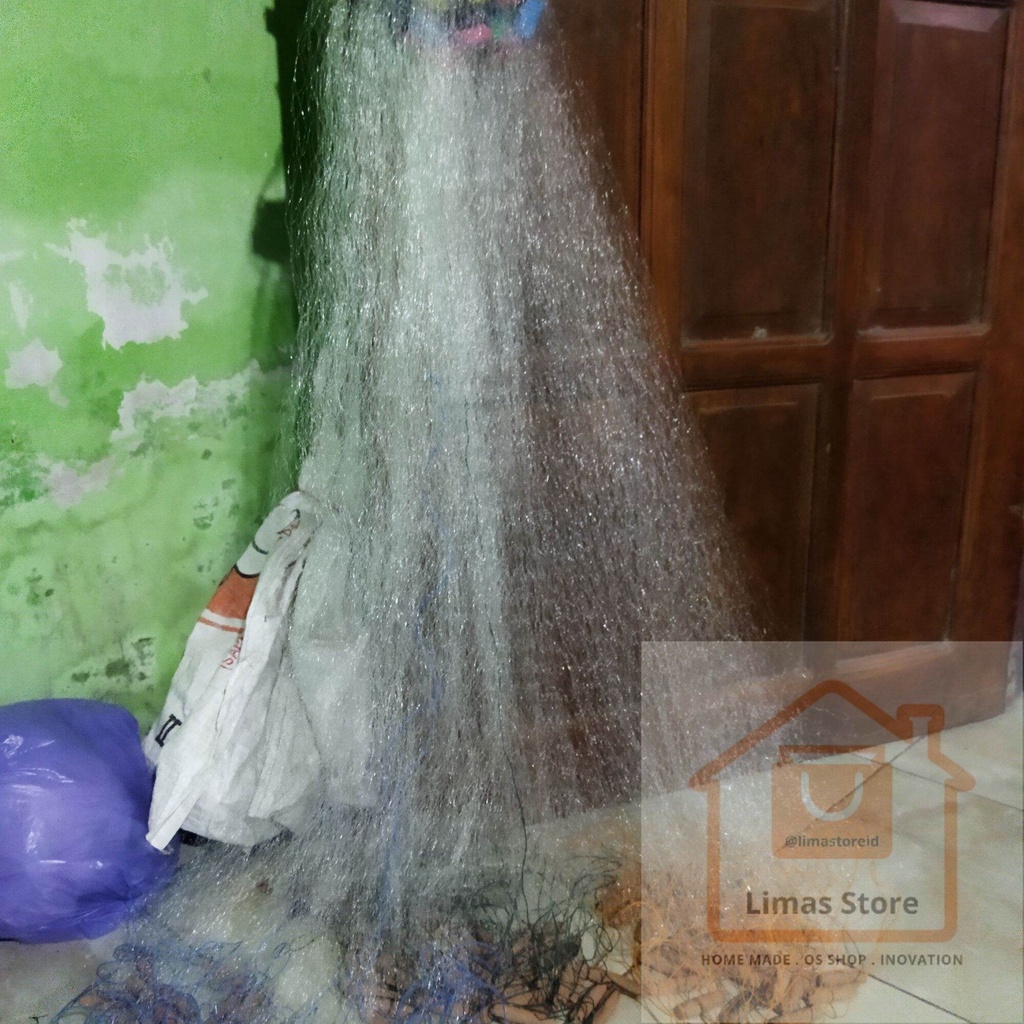 jaring ikan siap pakai ukuran 2 jari 3 jari panjang 10 meter tinggi 1 meter