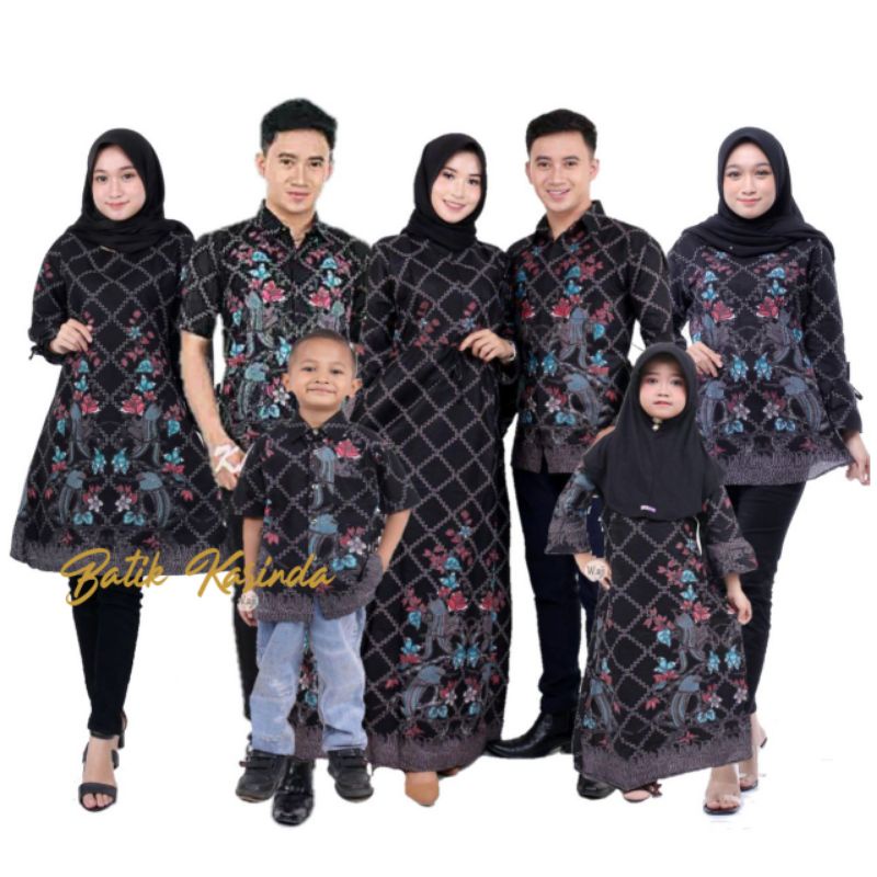 Baju batik Couple Keluarga Ayah Ibu Anak Pasangan Suami Istri Atasan Wanita Pria Dan Anak Anak Sania Ruflle Ori Ndoro Jowi Modern Family Lebaran Terbaru 2023