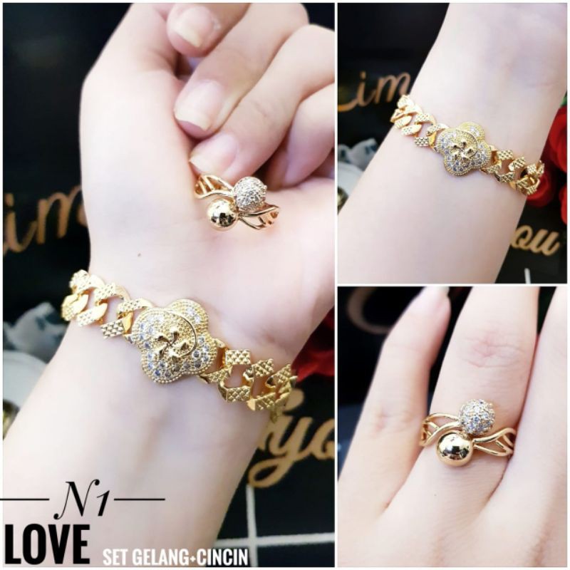 Xuping gelang dan cincin wanita ghj45