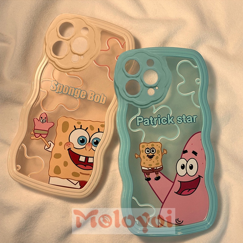 Soft Case TPU Motif Kartun SpongeBob Untuk IPhone 13 11 12 Pro MAX XR 7 8 Plus XS MAX X 6 6s Plus SE 2020