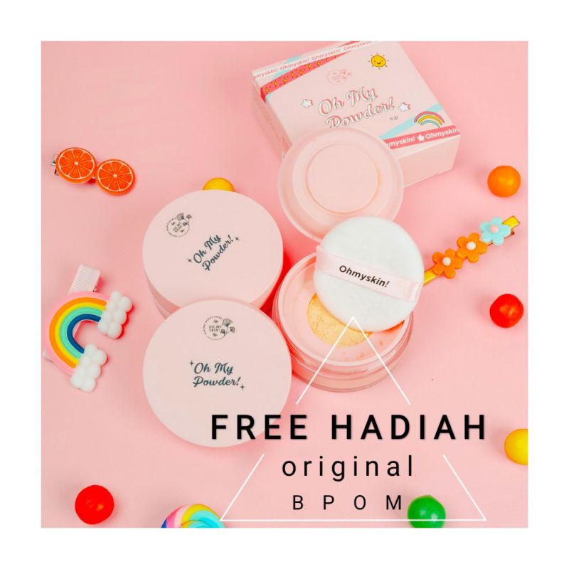 Oh My Powder Ohmyskin! Loose powder/ bedak tabur ohmyskin (Free Gift)