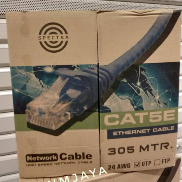 Kabel Lan Cat5e UTP Kabel Internet 50 meter siap pakai sudah dicrimping rj45 dan plug booth