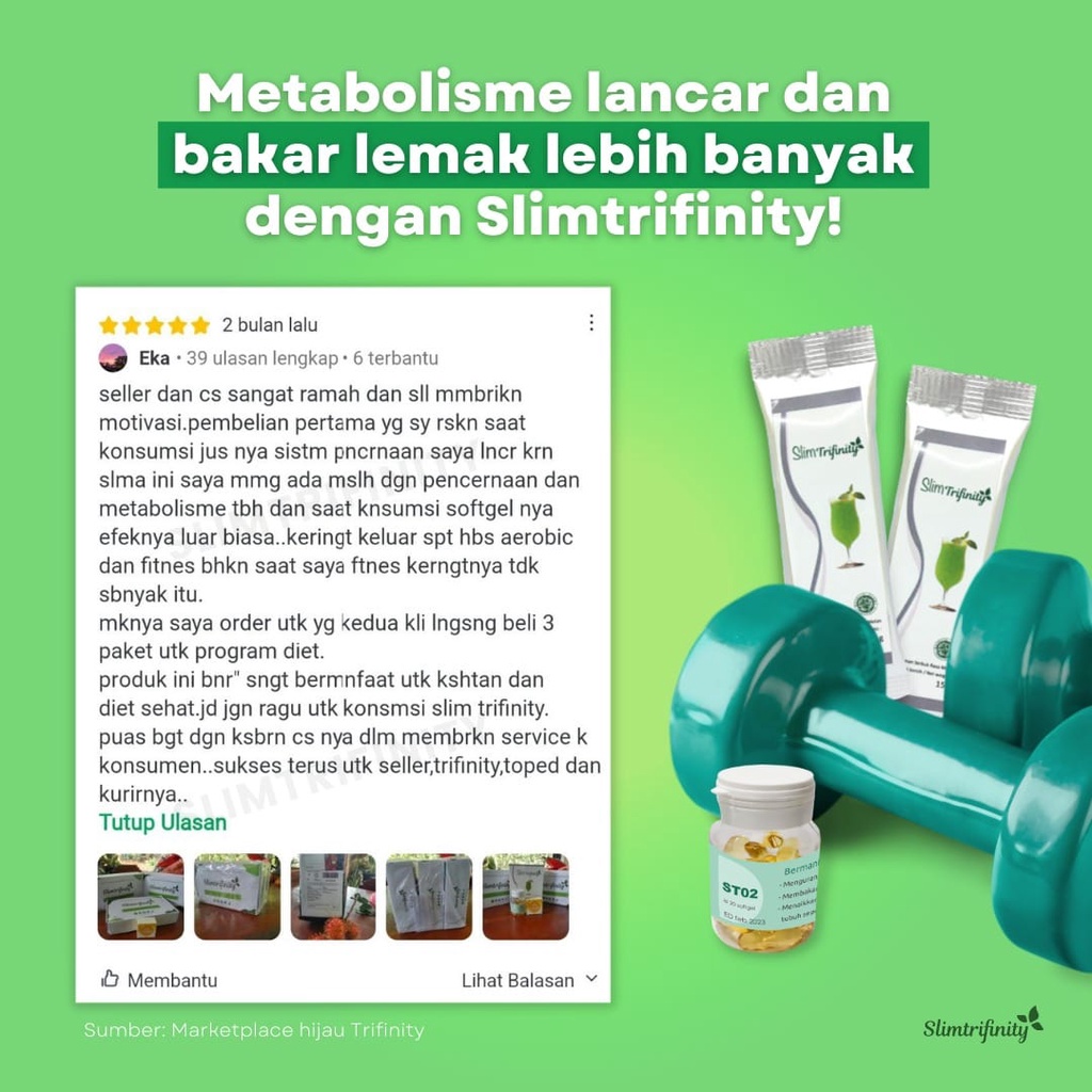 SlimTrifinity fiber atau softgell atau paket 10hari