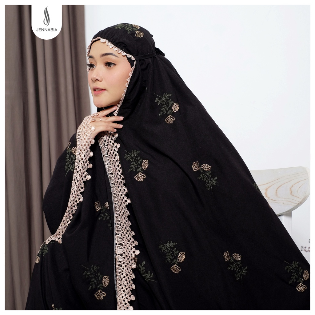 JENNABIA - Mukena Dewasa Katun Premium Bordir Cantik Kirania Mewah Terbaru Murah