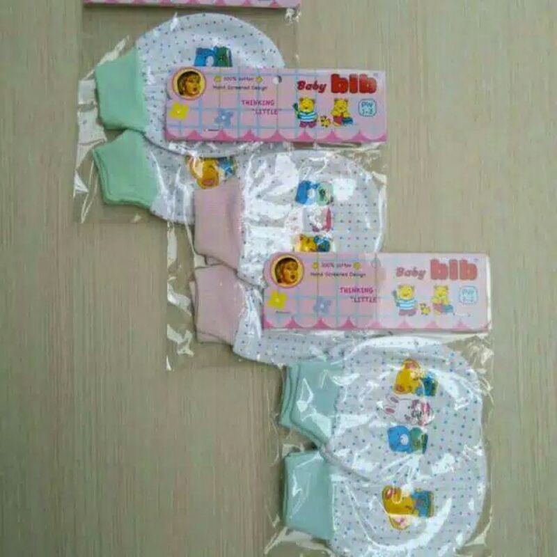 3 Pasang Sarung Tangan dan Kaki Bip Rib SNI bahan Lembut dan Adem-Sarung Tangan Bayi Murah