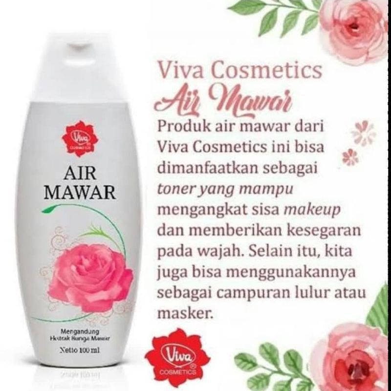 Viva Air Mawar / Face Tonic / Milk Cleanser Toner Viva Original BPOM - 100 ML