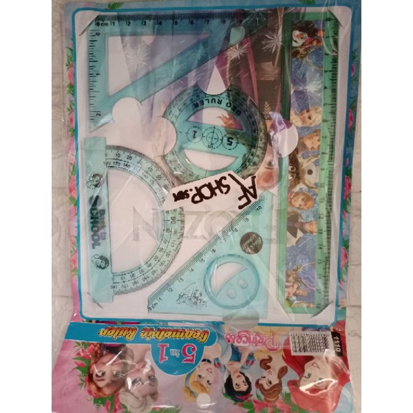 

Penggaris 5 in 1 Geometric princess frozen