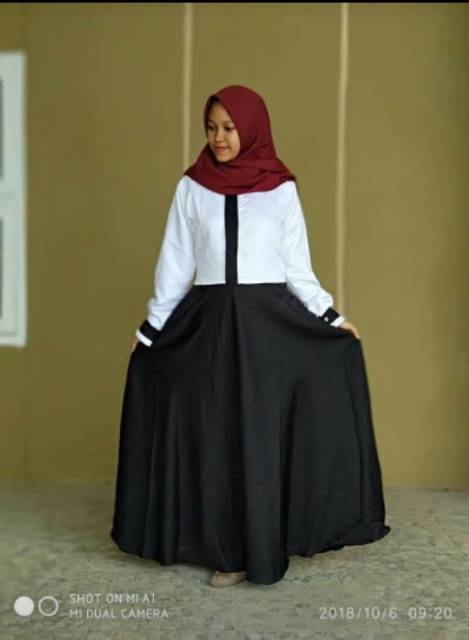 GAMIS GURU HITAM PUTIH /SERAGAM KERJA TANGAN KRIWIL/ GAMIS SERAGAM PNS/PEMDAH