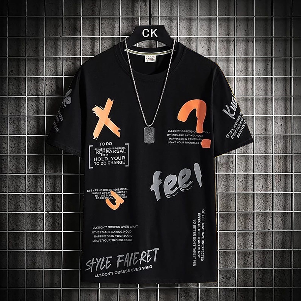 COD-kaos oversize size ML,XL kaos distro t-shirt terlaris baju distro feel 003-belibeli