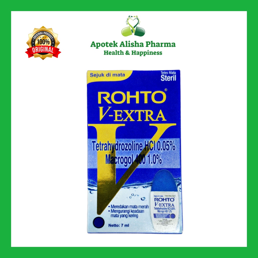 Rohto Tetes Mata 7ml / Rohto Cool Eye drop 7ml / Rohto V Extra 7ml - Rohto Putih Tetes Mata Iritasi Ringan / Mata Merah