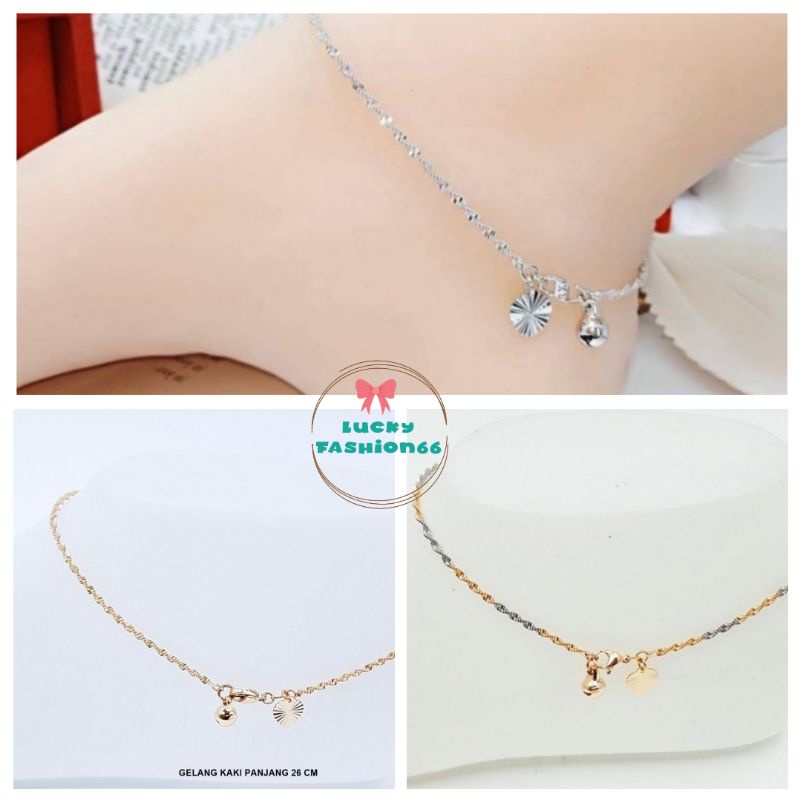 Gelang Kaki Titanium Wanita Anti Karat, Gelang Rantai, Dijamin 100% kualitasnya, COD +