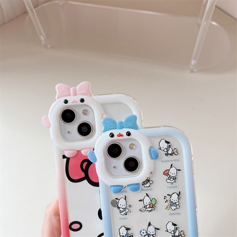 Soft Case Silikon Transparan Motif Kartun 3D Untuk iPhone 14 13 12 11 Pro Max X Xr Xs Max 7 8 6 6s Plus SE 2020