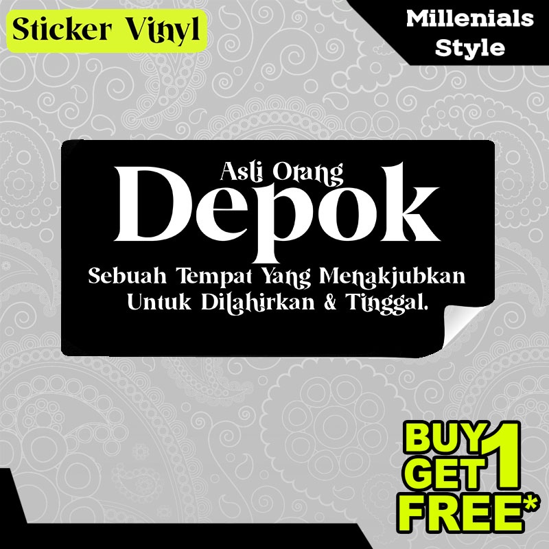 

Stiker Sticker Asli Orang Depok Tulisan Kalimat Gaul dan Kekinian Aesthetic Bahan Vinyl Satuan Anti Air