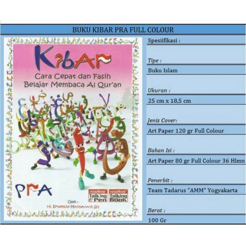 Buku Kibar Pra Full Colour art paper