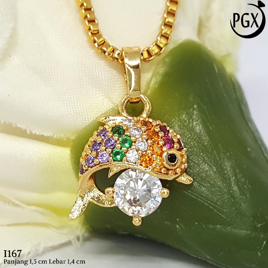 PGX Liontin Kalung Xuping Wanita Perhiasan Lapis Emas Aksesoris Fashion - I167