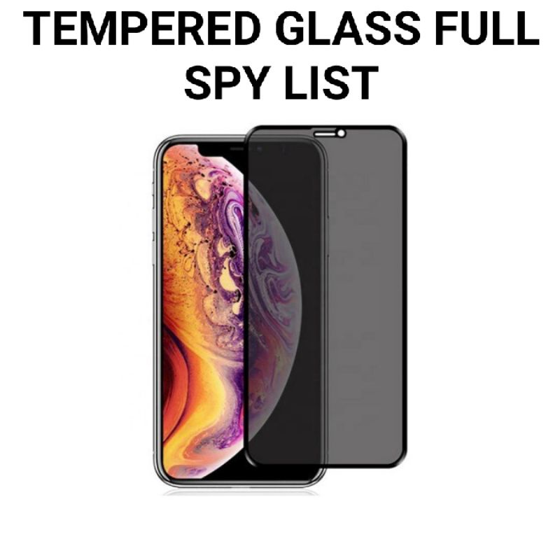 TEMPERED GLASS FULL SPY LIST REDMI 6/6A/7/7A/8/8A/8A PRO/9/9A/9C/9i/9T/10/10A/10C/MI 8LITE/MI 10LITE