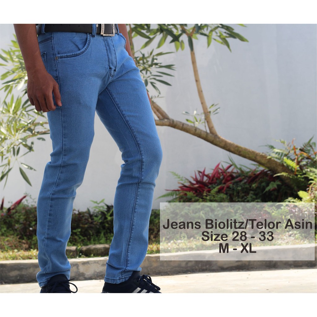 Celana Jeans Cowok Youges Stretch Regular Slim Fit Slimfit Straight Panjang Big Size Pria Murah Ori