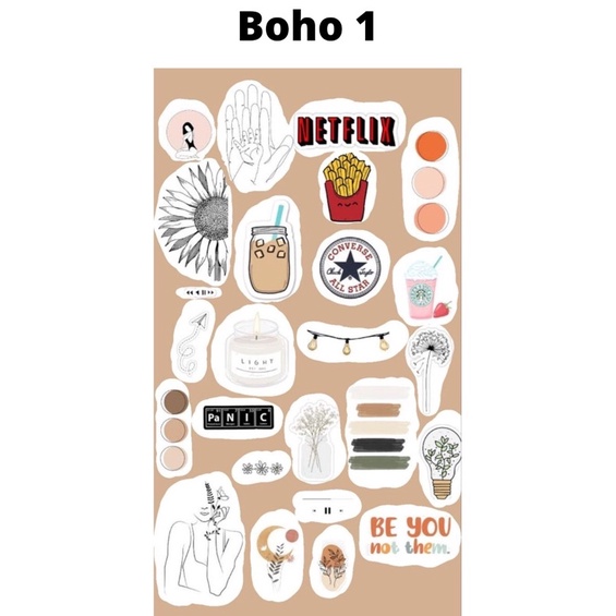 Boho Sticker Tumblr Sticker Laptop/ HP Stiker Aesthetic Murah