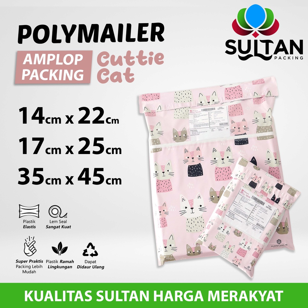 

Polymailer Polimailer Amplop Plastik Packing Motif Cat Rusfet / Satuan