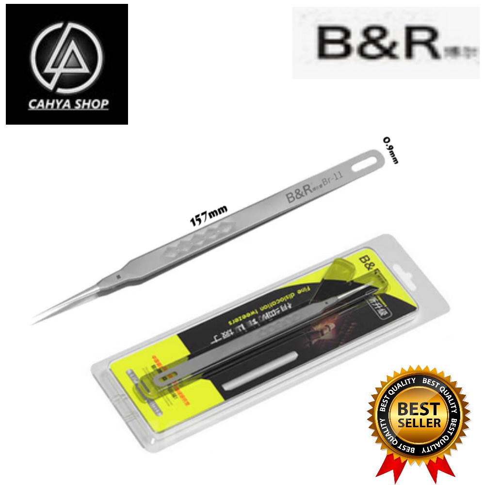 PINSET B&amp;R BR-11/B0-11 TWEEZER LONG TIP PRECISION SUPER TAJAM