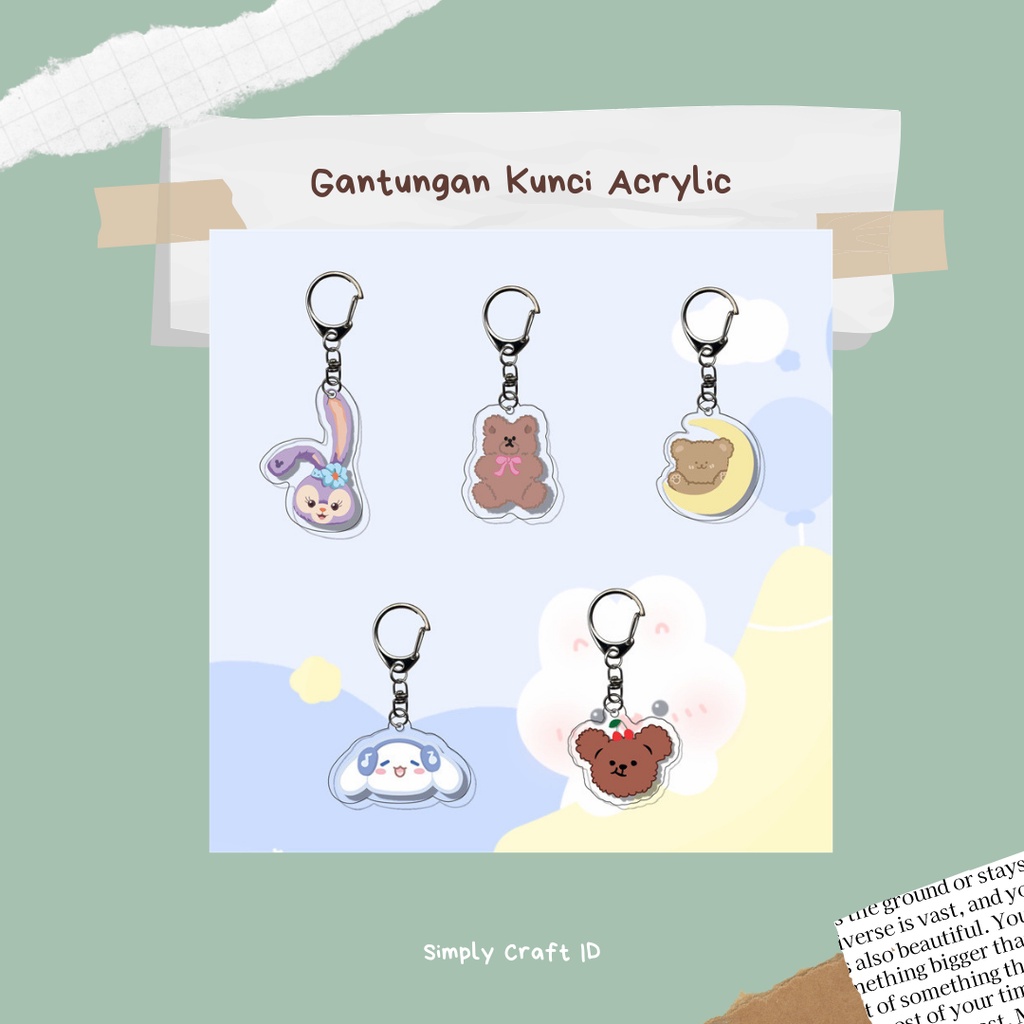 Simply Craft ID - GANTUNGAN KUNCI | KEY CHAIN LUCU | GANTUNGAN KUNCI MURAH LUCU | GANTUNGAN KUNCI KARAKTER / GANTUNGAN TAS / GANTUNGAN AKSESORIES TAS / GANTUNGAN KUNCI ACRYLIC MURAH / KEYCHAIN ACRYLIC LUCU