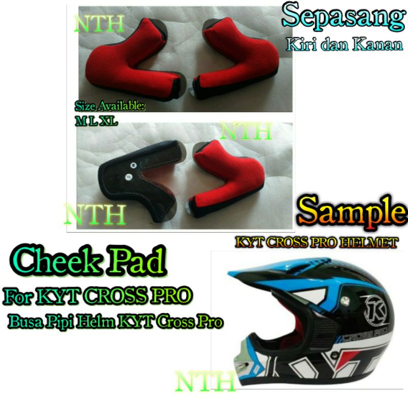 Busa Pipi Helm KYT Cross Pro.Cheek Pad Helm KYT Cross Pro M L XL