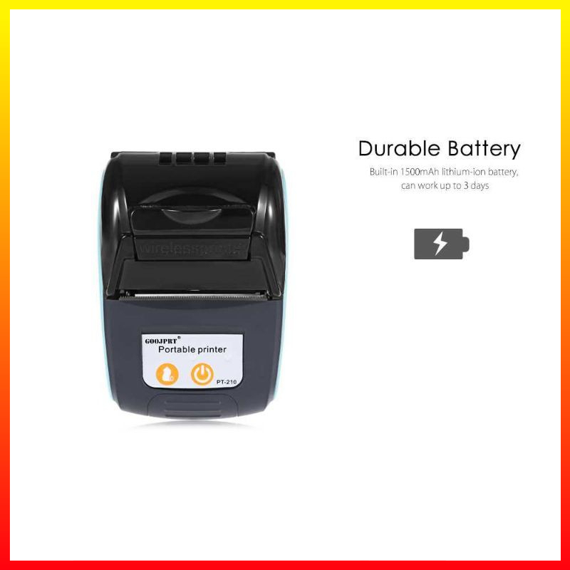 Mini Bluetooth Thermal Printer Label Stiker Printer Max Reflektif Cetak Hitam Kertas 58mm GOOJPRT POS JP-PT210 - 3KPT03OC