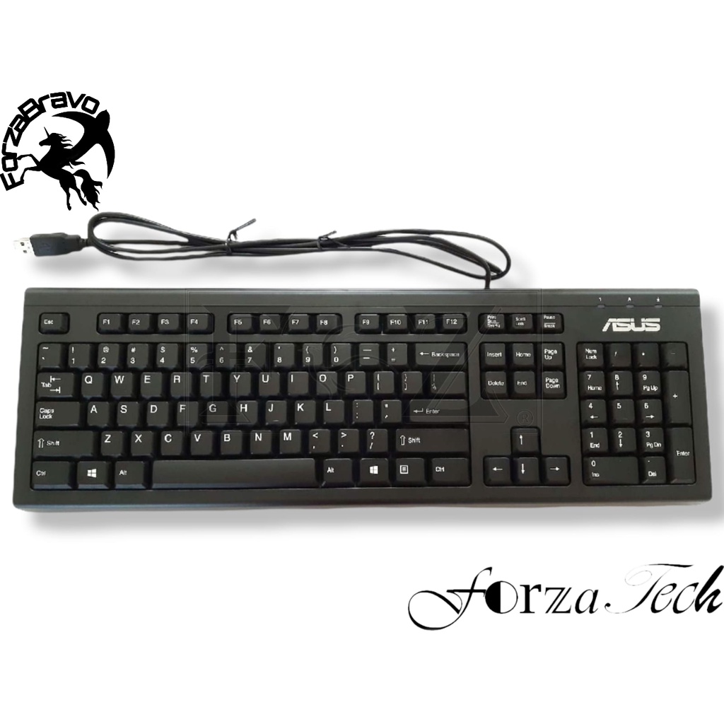 Desktop Keyboard Komputer ASUS PK1100U Wired USB Keyboard Black