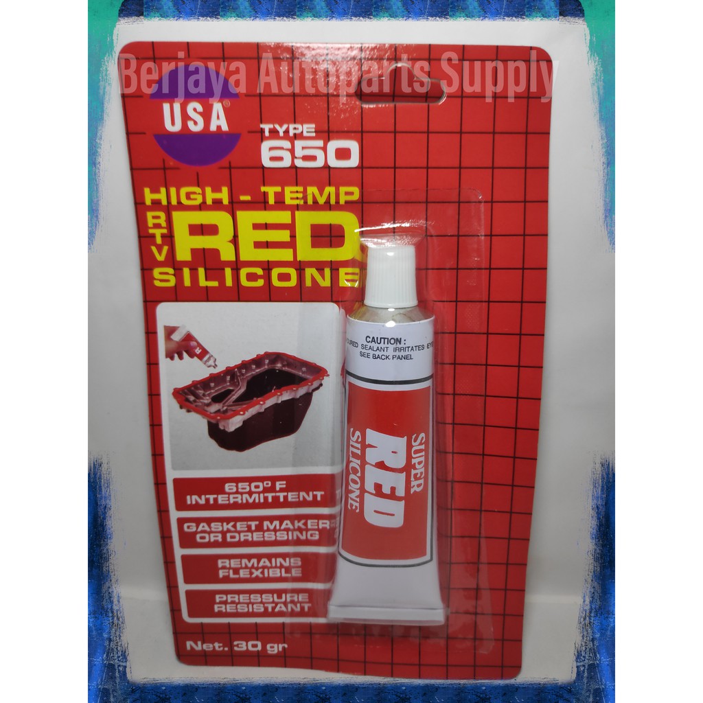 LEM RED SILICONE USA  isi 30 gr Untuk paking / gasket mobil dan motor