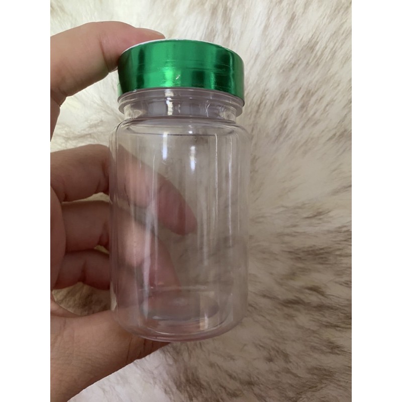 Botol Kapsul herbal - Botol Obat Plastik Import [ 100ml ]