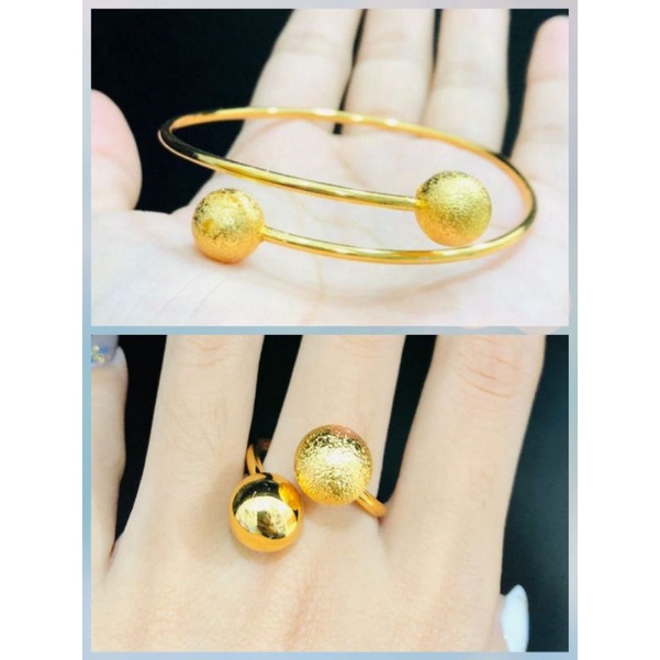 Set Gelang&amp;cincin xuping wanita berlapis emas
