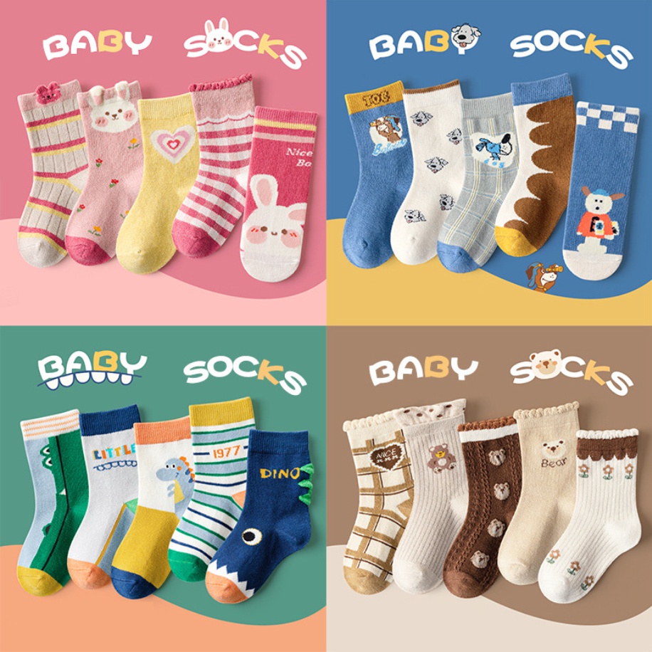 Kaos Kaki Anak Laki Laki Perempuan 5 IN 1 ( 5 Pasang / Bks ) Import PART B