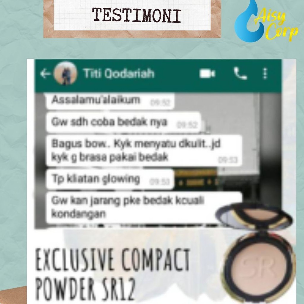SR12 Bedak Padat / Excusive Compact Powder & Foundation Untuk Kulit Berminyak & Berjerawat Original bedak natural dan sheer pink-7