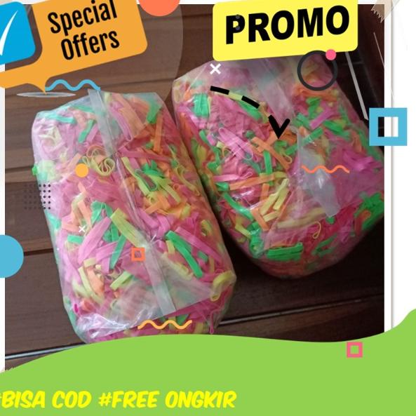 ♚ Karet Rambut Jepang Hitam Polos Tebal Ikat Rambut Anak Bayi Wanita Kiloan Elastis Warna Warni Gros