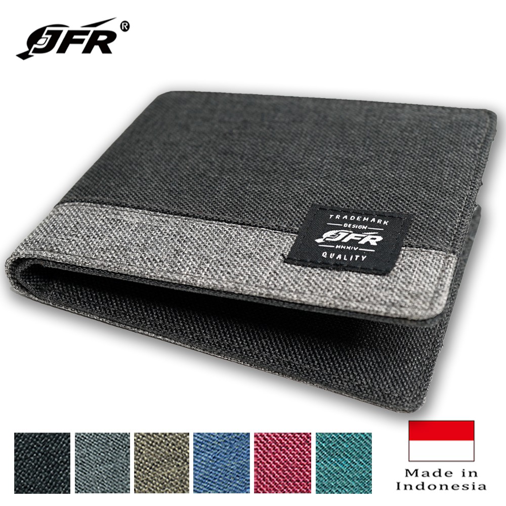  JFR  Fashion Dompet  Pria Bahan Kulit Canvas JP13 Shopee 