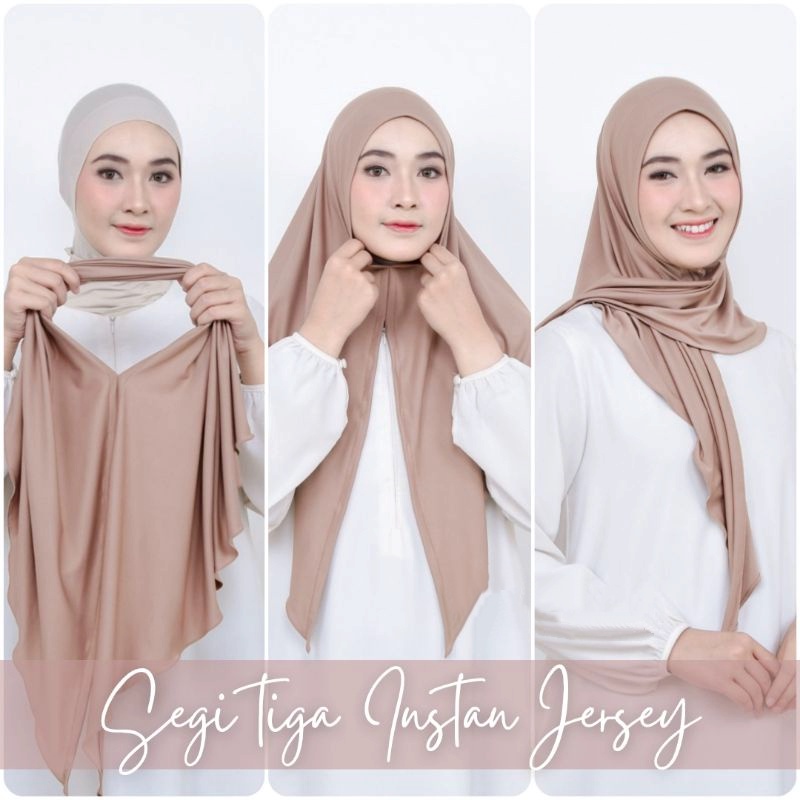 Jilbab Segitiga Instant DEWASA Jersey Termurah COD