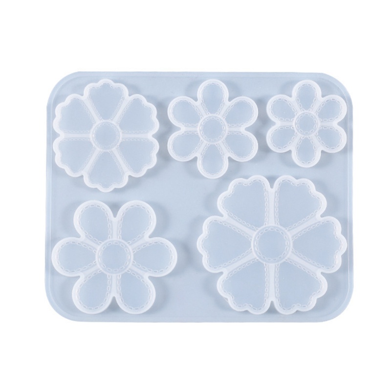 SIY  Crystal Epoxy Resin Mold Five Petals Listing Pendant Silicone Mould DIY Crafts Flower Jewelry Making Tool