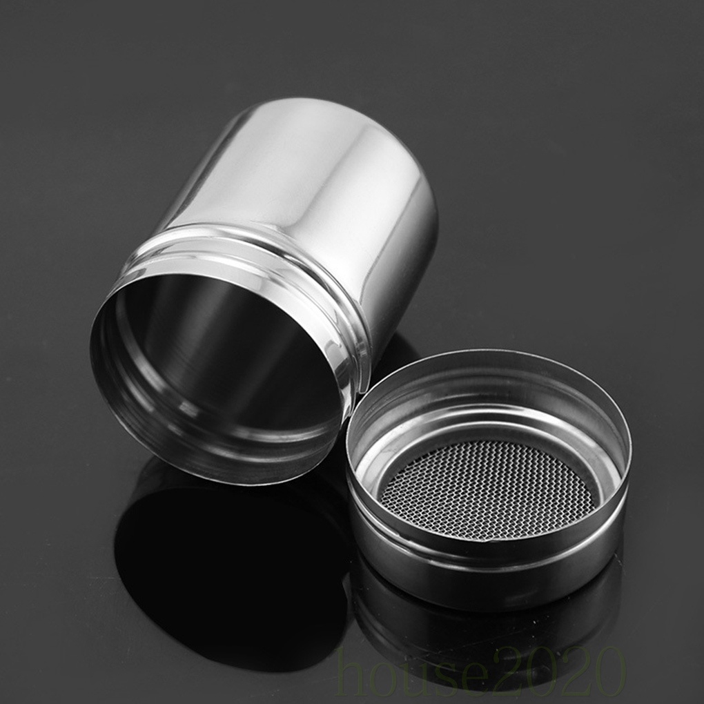 [house2020]Stainless Steel Coffee Powder Dredger Icing Sugar Salt Shaker Cocoa Cinnamon Flour Mesh Sifter Sprinkler