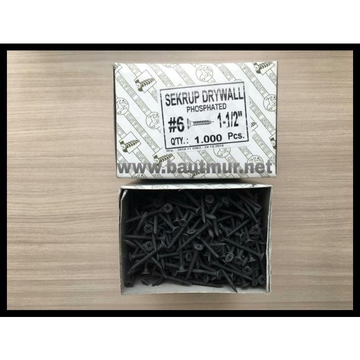 

Sekrup Drywall L 6X1-1/2 Inch | Sekrup Gypsum 1 Dus 1000Pc