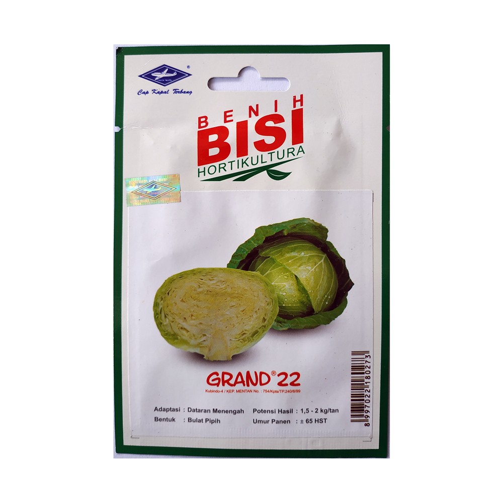 Benih Kubis Kol Grand 22 BISI Kemasan Urban Isi 200 Butir Bibit