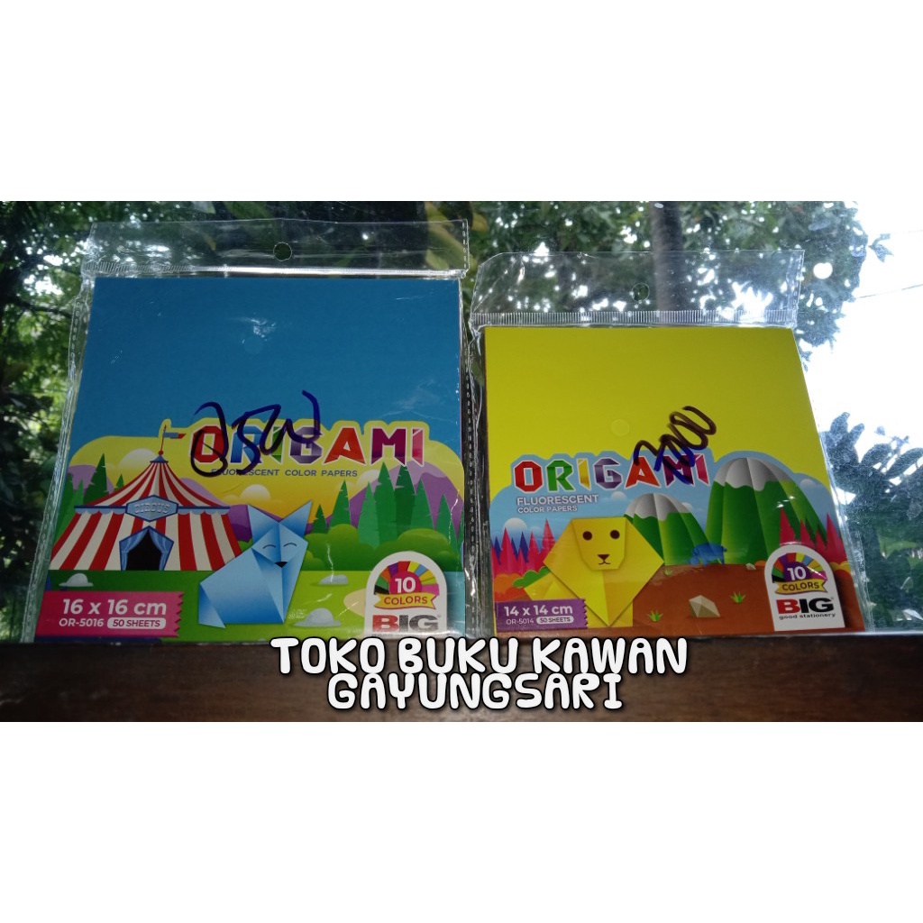 

ORIGAMI BIG 10 COLOURS (50 SHEETS)