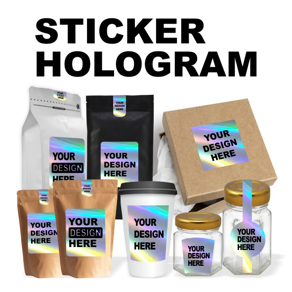 Cetak Stiker Label Hologram Custom A3 Free Cutting Stiker Hologram A3