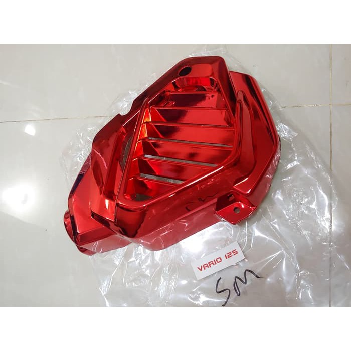 Cover Tutup Radiator Vario 125 Old Merah Chrome Anti Buram