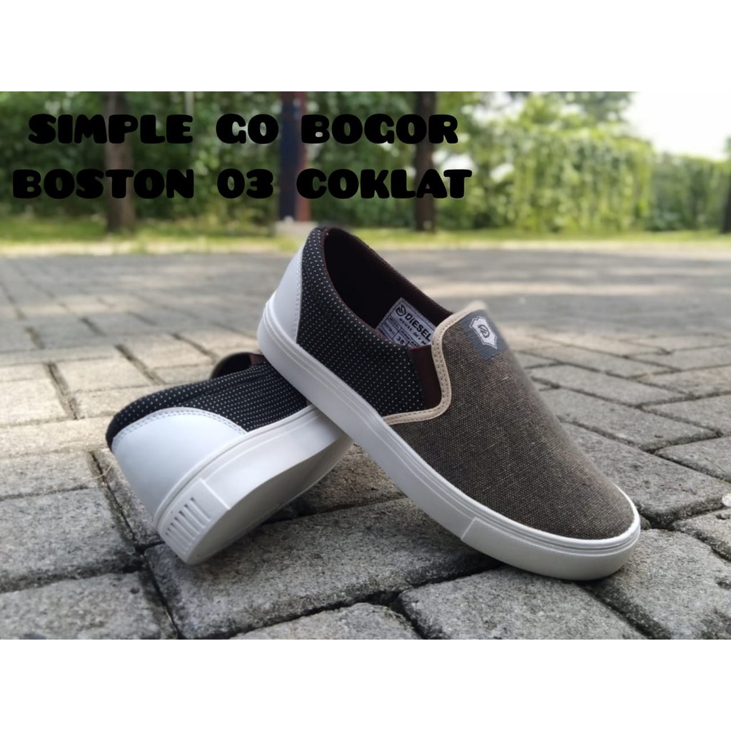 SEPATU SLIP ON PRIA BOSTON DIESEL 03 BAHAN KANVAS INJECT ANTI SELIP 38-43