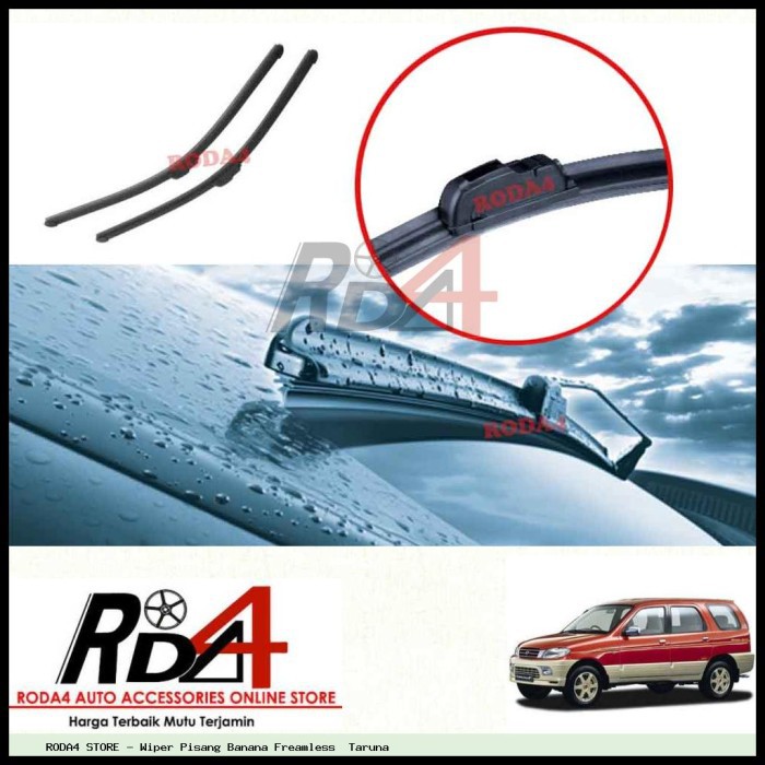 Wiper Mobil Taruna 22 18 Frameless Banana 1 Set 2 Pcs