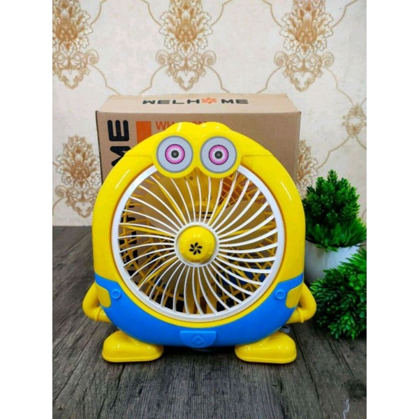 Kipas angin listrik karakter WELHOME 10-in mini fan karton