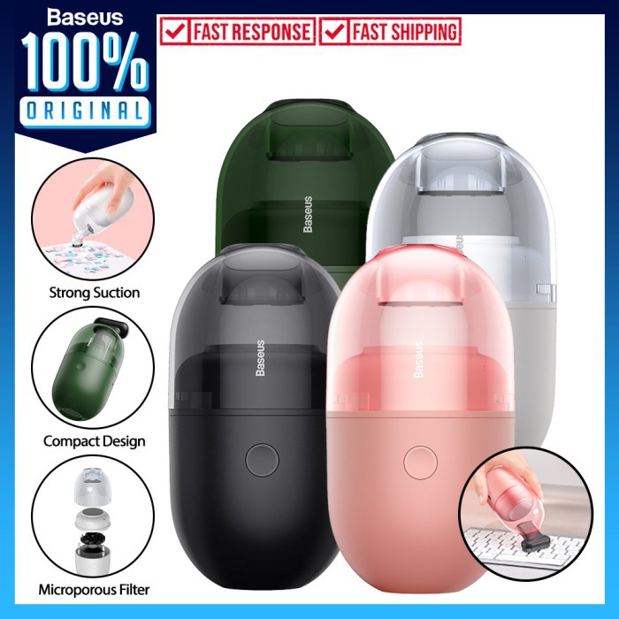 Vacuum Cleaner Baseus C2 Desktop Capsule Portable Vacum Penyedot Debu - White