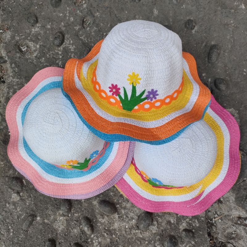 QL topi pantai anak perempuan topi pantai anak cewek topi musim panas topi anak keren